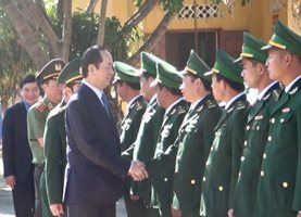 Tháng 2/2018, Chủ tịch nước Trần Đại Quang thăm và chúc Tết Đồn BP CKQTLT
