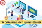 Tiêu chí phân loại ĐVSN công lập ngành công thương